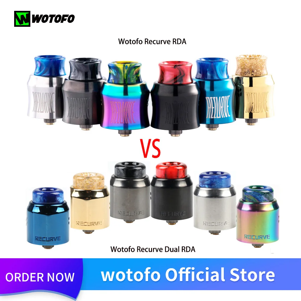 

Original Wotofo Recurve RDA VS Wotofo Recurve Dual RDA Vape Tank Vaporizer Rebuilding Atomizer 510 Thread vape elektronik sigara