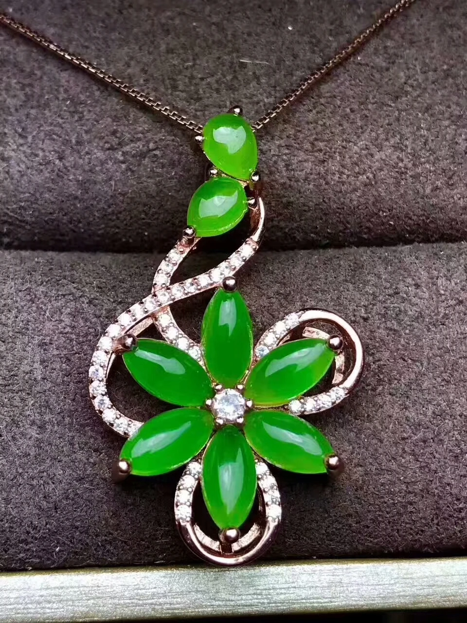 KJJEAXCMY boutique jewelry 925 pure silver inlaid natural jade female