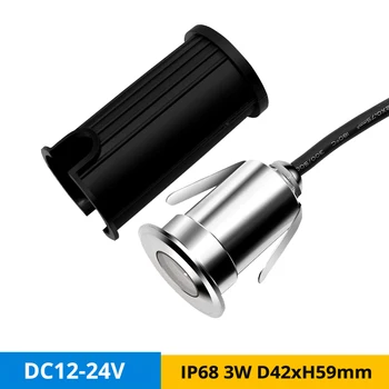 

12pcs/lot Mini 3W LED Underwater Lamp IP68 DC12V 24V Outdoor Street Corridor Ground Buried Light Pool Fountain LED Spotlight