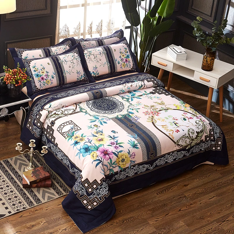 

100% Cotton Chinese style Boho Bedding set Queen King size Duvet cover Bed sheet set Pillowcase