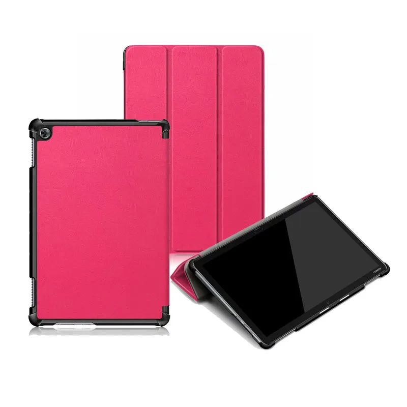 30PCS/Lot Luxury Stand PU Case For Huawei Mediapad M5 Lite 10.1 Slim Cover Folding Skin BAH2-W19 BAH2-L09/W09