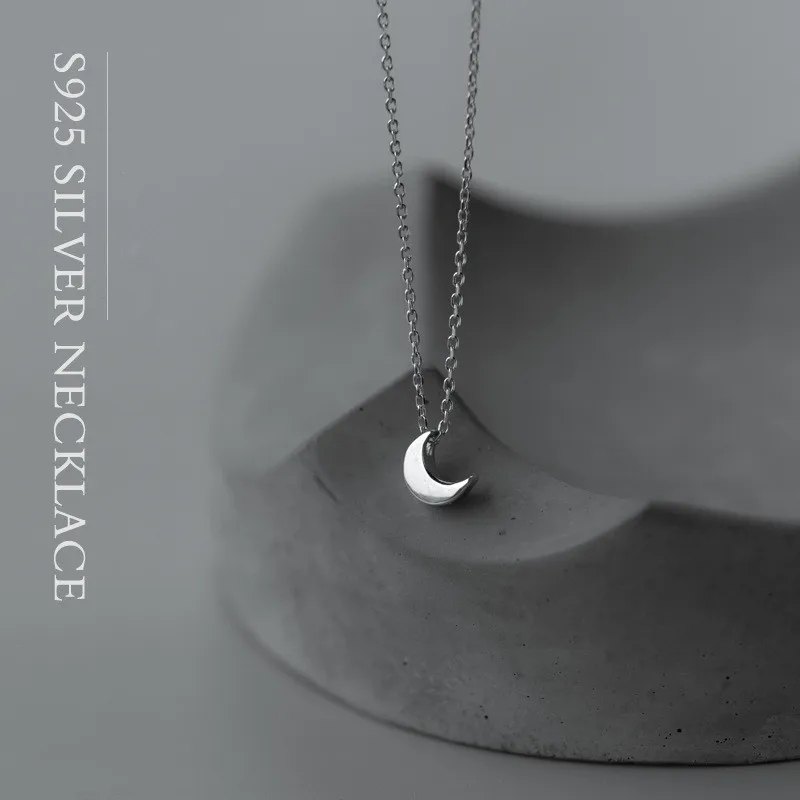 

MIESTILO NEW 925 Sterling Silver Tiny Lucky Crescent Moon Necklaces & Pendants Jewelry Sterling-silver-jewelry Half Moon Collare