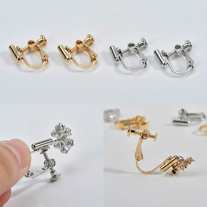 Цветные медные позолоченные булавки для ушей 18k из натурального золота