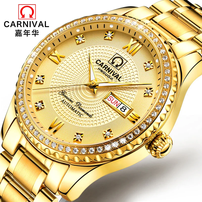 Механические часы для мужчин relogio masculino dourado mode homme relog erkek saat gold mab светящиеся