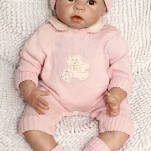 Мода 2" Reborn Детские куклы девушки игрушка Силиконовые Винил новорожденный реалистичные ребенка с одеждой карие глаза мохер очень мило