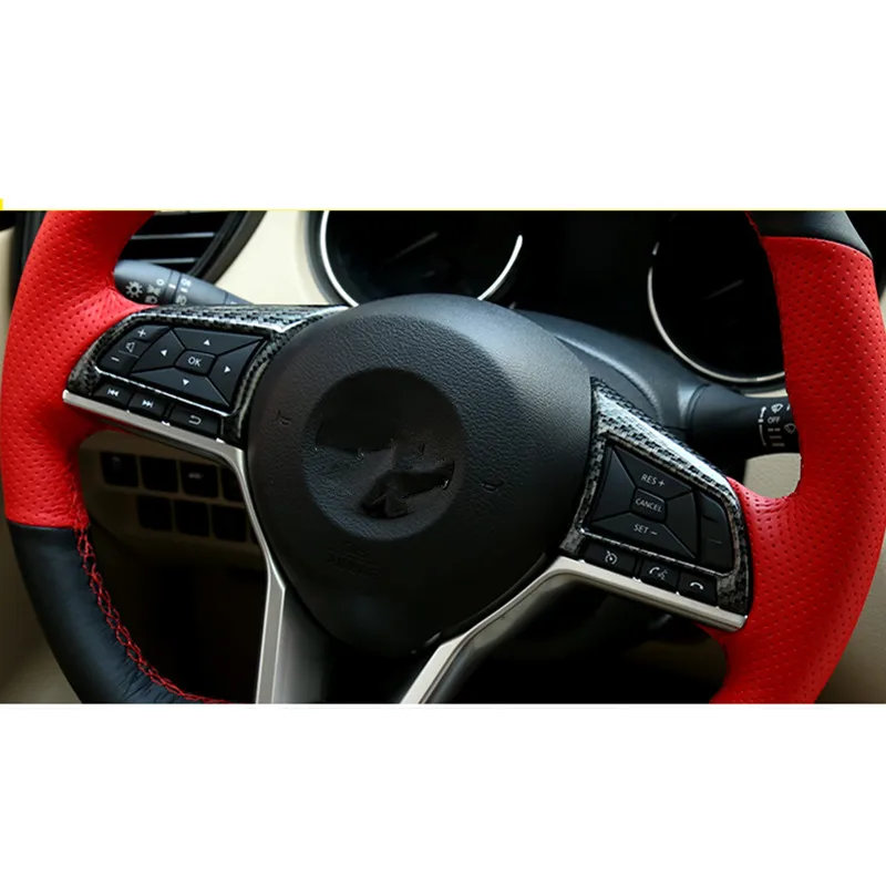 2PCS-Steering-Wheel-Button-Trim-Cover-For-Nissan-X-Trail-Rogue-T32-2014-2015-2016-2017