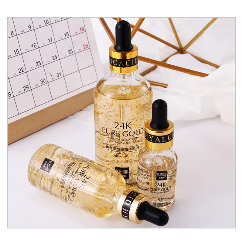 

24K Gold Natural Anti Wrinkle Aging Essence Liquid Moisturizing Skin Hyaluronic Acid Serum for Facial care