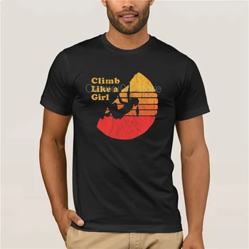 

Funny t shirt men novelty women tshirt Climb Like a Girl - Distressed Retro RockT-Shirt