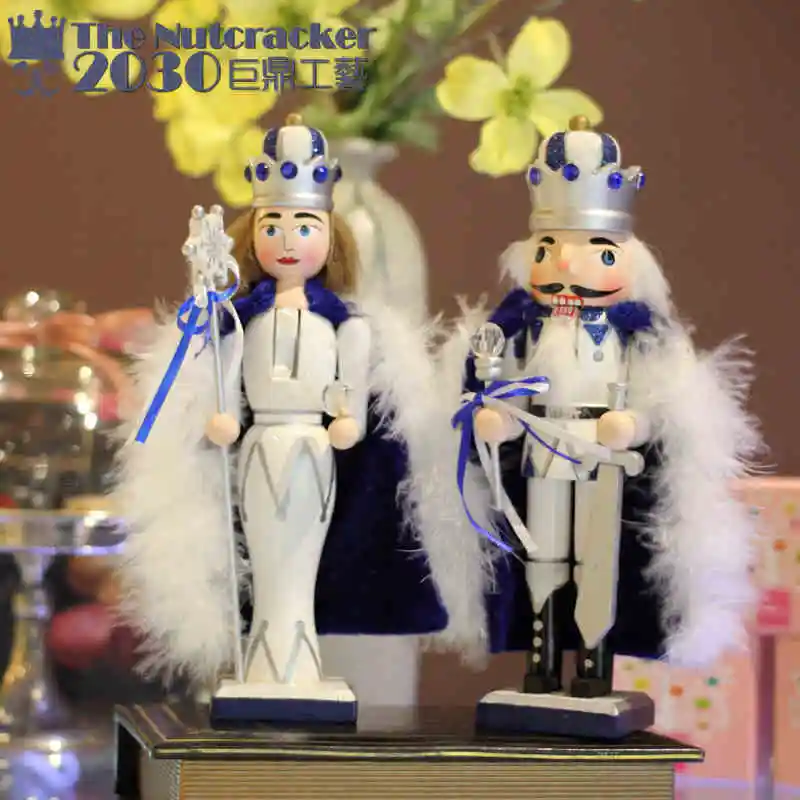 

New 23Cm High Christmas Holiday Nutcracker This is King Vintage German Wooden Table Walnut Toy Zakka Dolls