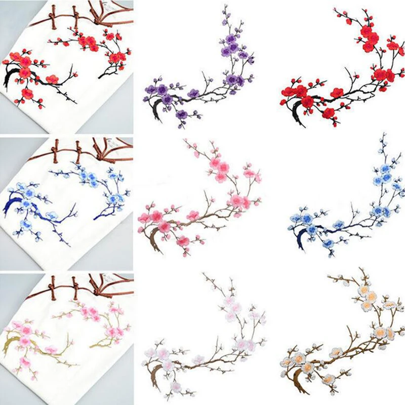 

Embroidery Big Wintersweet Patches Flower Patches Cloth Paste Delicate Accessories Diy On Transfer For Shirt Coat Bag Applique