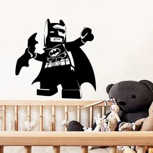 Креативные наклейки на стену с Бэтменом в мультипликационном стиле, съемные наклейки на стену для детской комнаты, украшение для детской комнаты, декор на стену