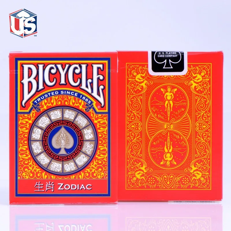 Велосипед Китайский Зодиак колода с двенадцатью знаками Зодиака один номерной знак волшебные карты игра в покер для сценического искусства Волшебные трюки