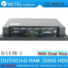 15 Inch restaurant pos systems all in one touchscreen with Intel D2550 1.86Ghz 1024*768 WinXP/7 2*RJ45 6*COM 4G RAM 500G HDD