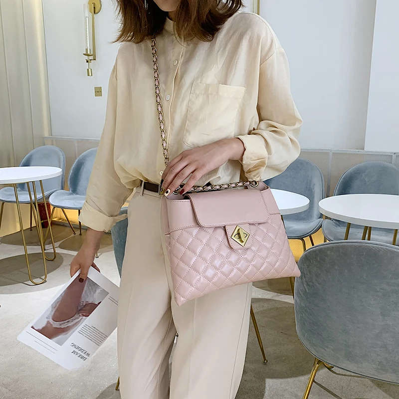 Роскошные женские сумки, дизайнерские кожаные цепи, женская сумка через плечо, сумка через плечо, высокое качество, розовая сумка для женщин