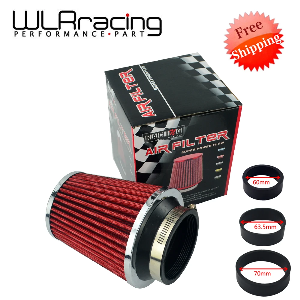 

4 in 1 Adjustable Caliber 60mm - 76mm Car Universal Kits Auto Air Intake High Flow Mushroom Air Filter Reuseable Fuel Economy