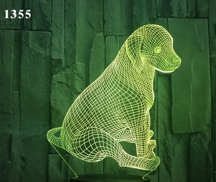 Собака Щенок 3D лампа с 7 цветов сенсорный эффект дистанционного изменения настольная Светодиодная лампа домашний Декор подарок на день рождения быстрая Прямая - Испускаемый цвет: Dog Model 10
