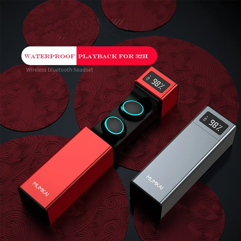 new TWS wireless Bluetooth earbud IPX7 waterproof earphones smart fingerprint touch hifi lossless sports earbuds bluetooth 5.0