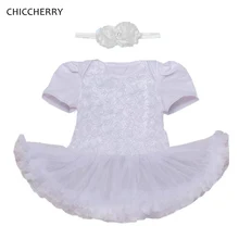 Белые платья для крещения для новорожденных девочек с объемным рисунком розы; повязка на голову; детская праздничная одежда; свадебное платье; Vetement Bebe Fille; Одежда для младенцев