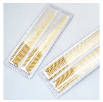 

High quality Sterile acupuncture needles full gold plated, full gilded, single retainer, 20pcs/sheet 200pcs/box free shipping