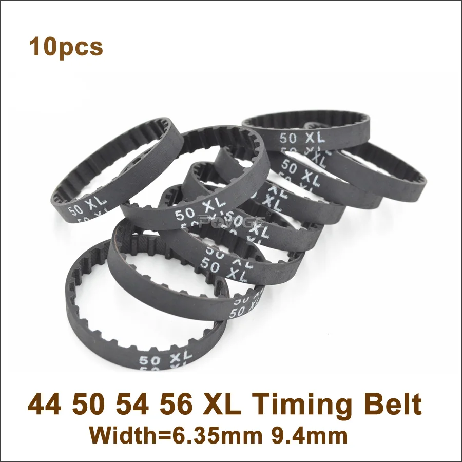 

10pcs 44/50/54/56 XL Timing Belt W=025" 037"mm Perimeter 111.76/127/137.16/142.24mm Rubber Closed-Loop Belt Inch trapezoid