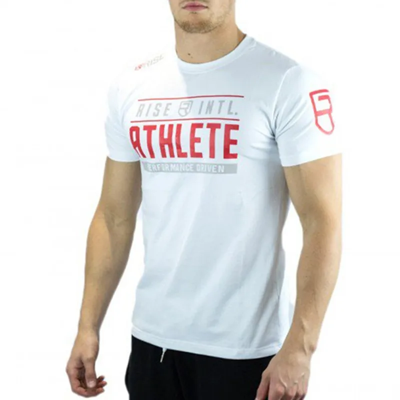 Мужская летняя спортивная футболка для тренировок, фитнеса, брендовая футболка, облегающие футболки для бодибилдинга, с принтом, с круглым вырезом, с короткими рукавами, хлопковая футболка, топы, одежда - Цвет: C5