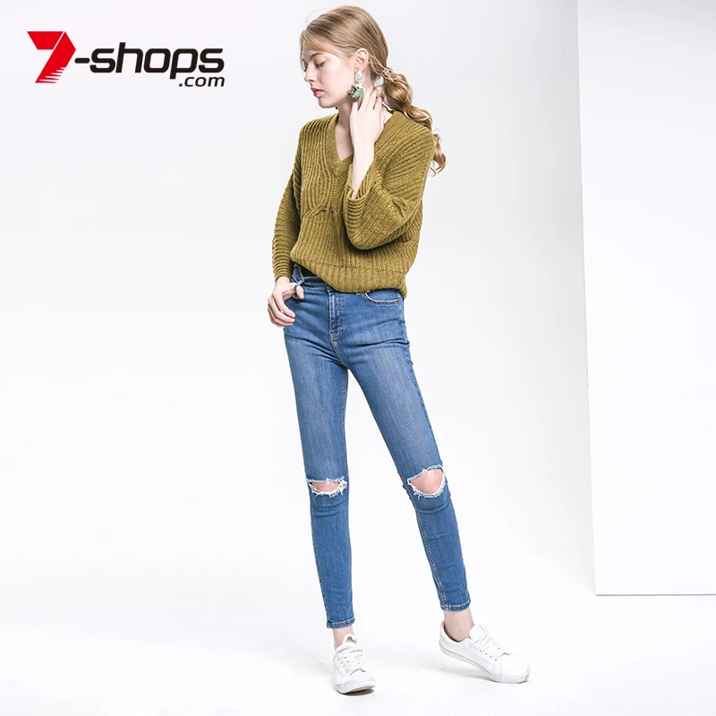 

Ccibuy Sale Women Sweater V-Neck Dropped Shoulders Wide Bat Long Sleeves Chunky Knit Jumper Female Sweater Jumper Ladies 2019