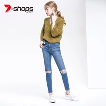 Ccibuy Sale Women Sweater V-Neck Dropped Shoulders Wide Bat Long Sleeves Chunky Knit Jumper Female Sweater Jumper Ladies 2019 v neck zipper choker jumper