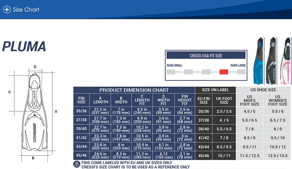 Cressi Pluma ласты для подводного плавания Ласты для плавания с длинным лезвием плавники супер комфорт для взрослых синий розовый черный