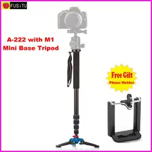 Cheaper Manbily A-222 +M-1 Walking Stick Base Tripod 1650mm Alumninum Camera Unipod Monopod Flip Lock w/3 Legs Base Tripod For DSLR DV