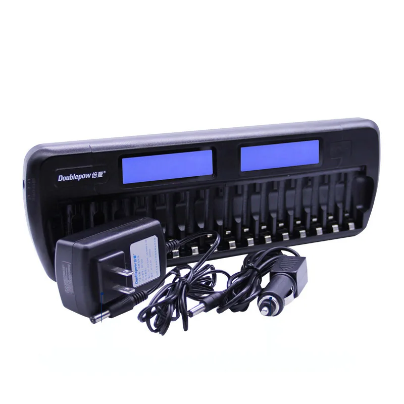 

16 slots Doublepow DP-K106 2-LCD Built-In IC Protection Intelligent Rapid Battery Charger for 16 pcs 1.2V AA/AAA Ni-MH/Ni-CD