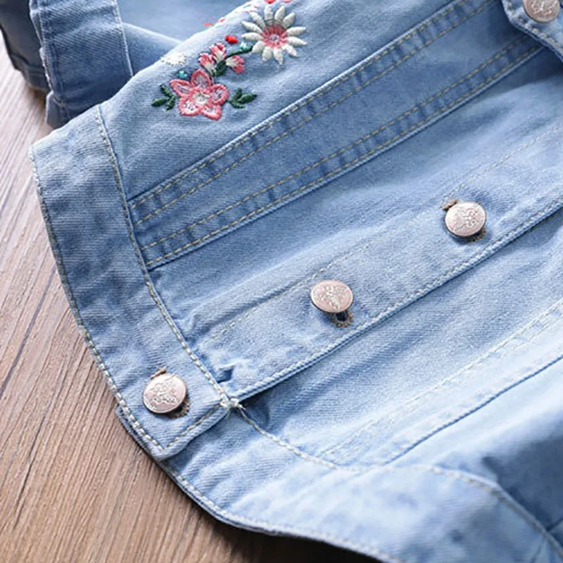 Autumn Denim Jacket Girls Outerwear Soft Jean Jackets Coats Children Clothing Baby Girls Clothes Child Girls Coats