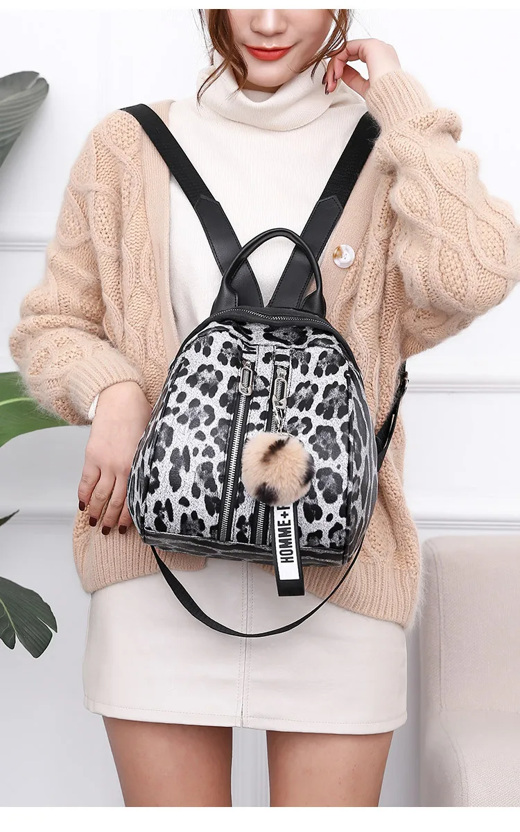 Женский рюкзак мини Леопардовый Роскошный PU женский Mochila Feminina Большой