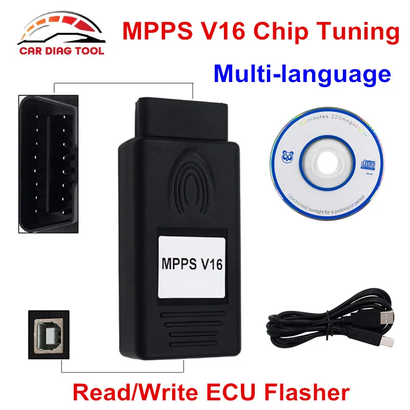 MPPS V16 ECU Flasher Chip Tuning Remapping Tool for EDC15 EDC16 EDC17 Read Write