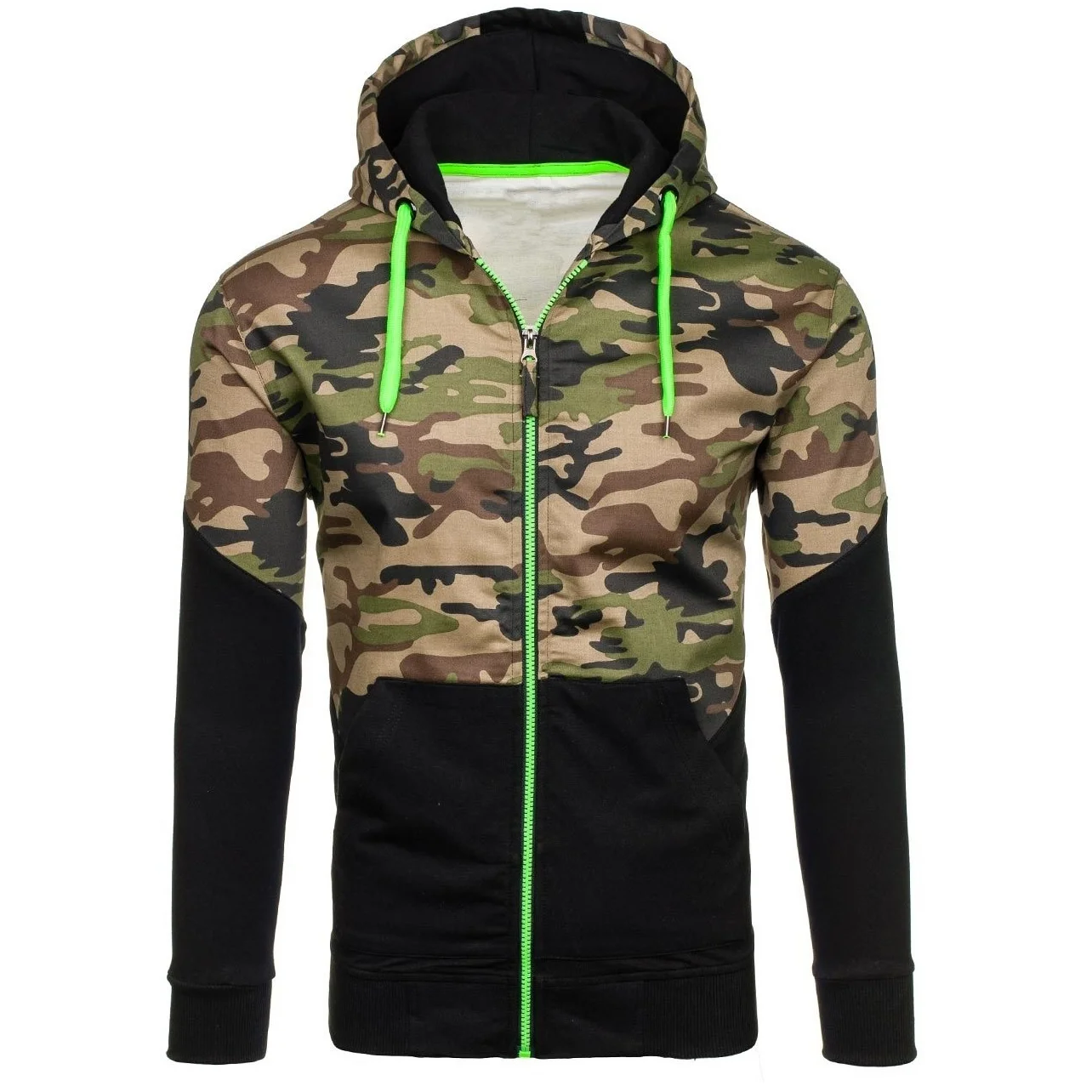 ZOGAA Hot 2019 Spring Camouflage Patchwork Hoodies Men Zipper Cardigan Sweatshirts Slim Fit Sportswear Men's Fashion Tracksuit