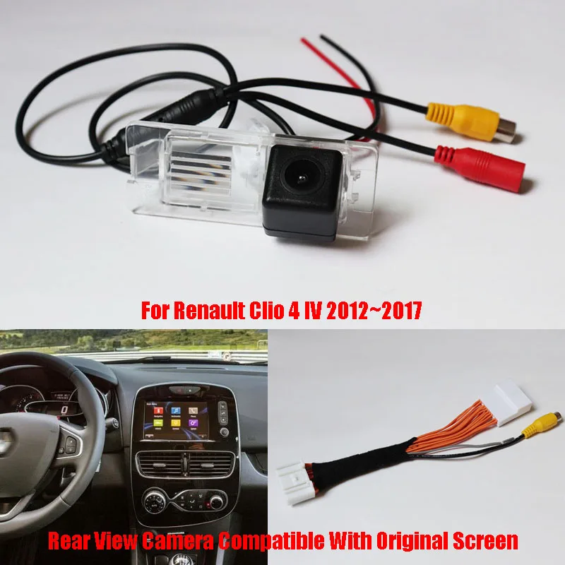 Автомобильная камера заднего вида с 24 контактным адаптером для Renault Clio 4 IV 2012 ~ 2017 /