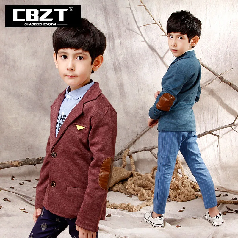 CBZT Brand Spring Autumn Fashion Children's Boys Coats Solid Blue