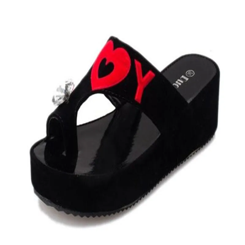 

White Black Flip Flops 2019 Crystal Gladiator Sandals Summer Slippers Platform Shoes Woman Casual Creepers Slip On Flats