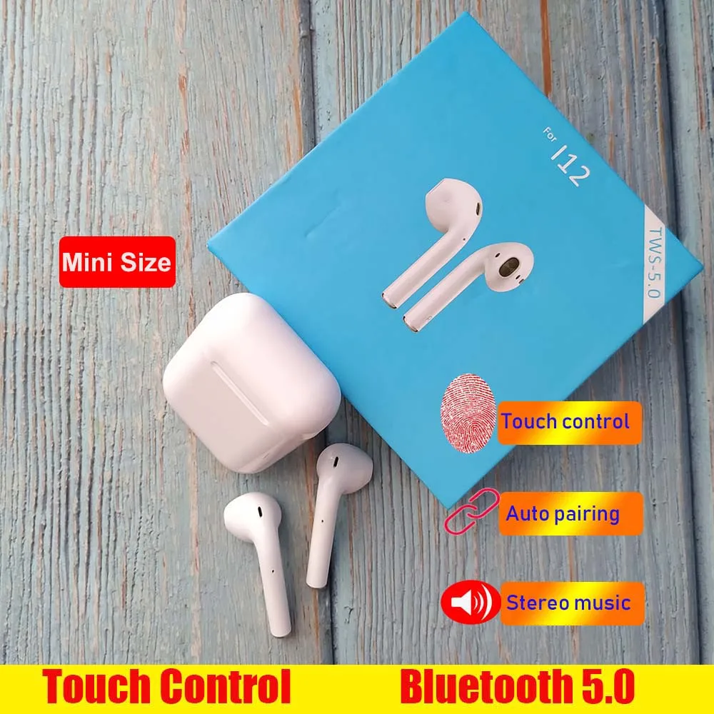 

Mini i12 TWS Touch Bluetooth Earphone 5.0 with Case Music 3D Stereo Headset for Apple iphone Samsung Sony