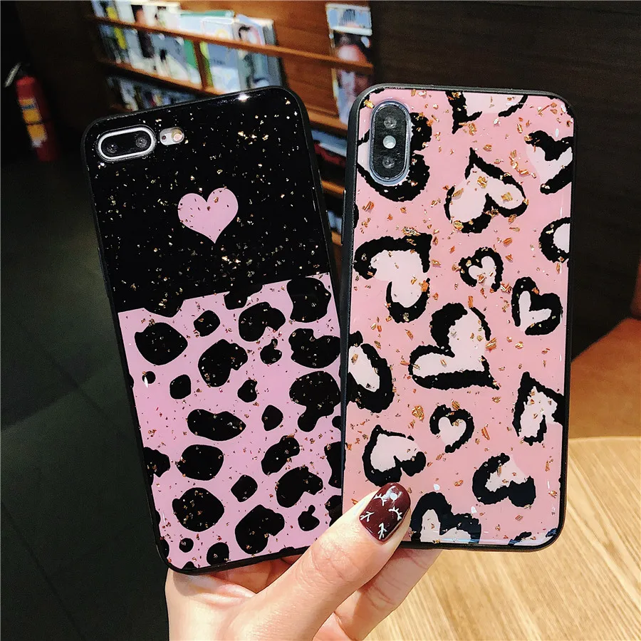 

Luxury Gold foil Sexy Leopard Love case For OPPO F9 F7 F5 A3 A59 A57 A5 Soft TPU Cover For OPPO R9 R9S R11 R11S Plus R17 Pro