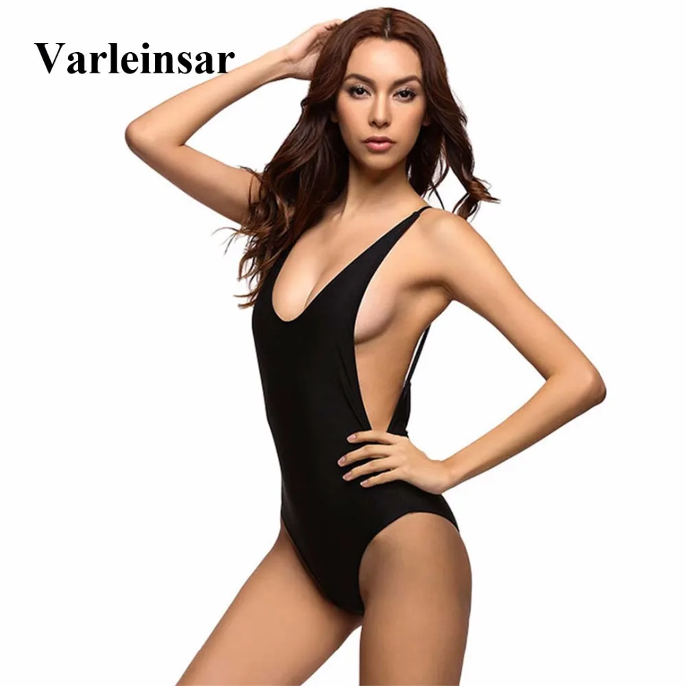 New Sexy Low Back Swim Suit For Women Swimwear One Piece Swimsuit Female Bather 2018 Bathing Suit Backless Monokini Lady V111