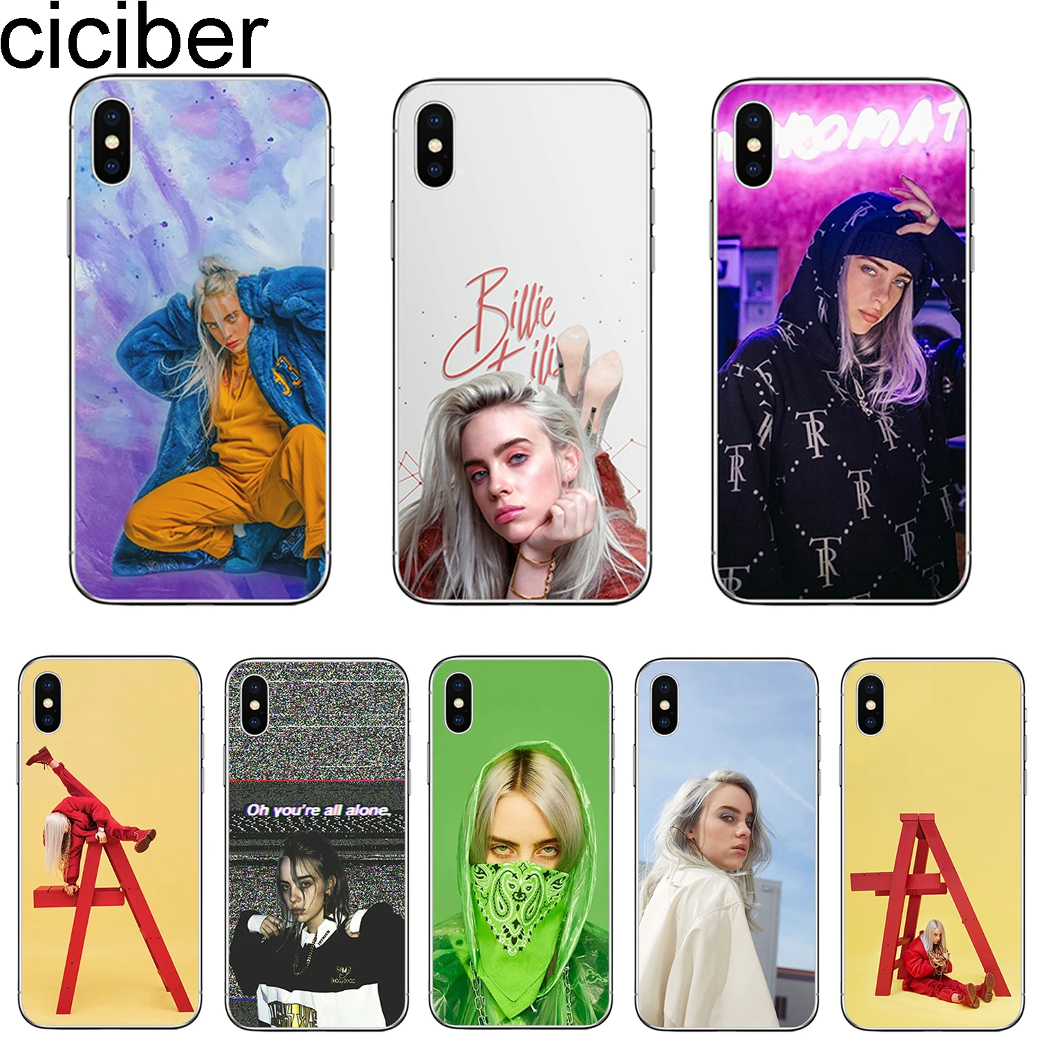 Ciciber Billie Eilish чехол для телефона Apple iPhone X XR XS Max 7 8 6S Plus 5 5S Мягкий из ТПУ iphone 11 Pro |