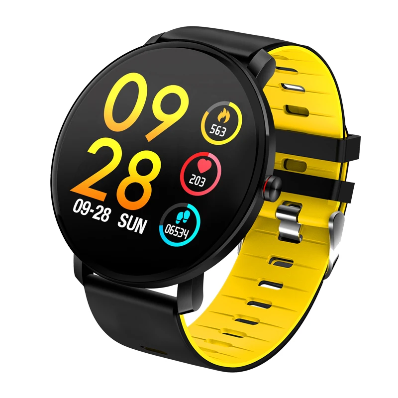 K9 Смарт-часы 1,3 дюймов Full Touch 2,5 D дисплей экран умный Браслет монитор сердечного ритма наручные часы IP68 Водонепроницаемые часы - Цвет: Цвет: желтый