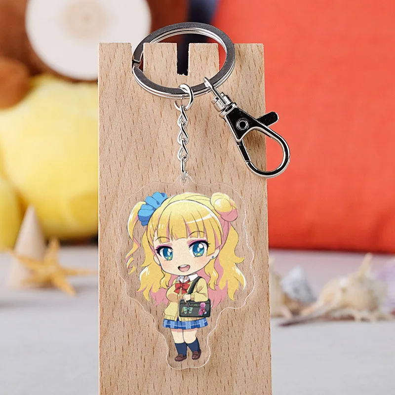

Japanese Anime Oshiete Acrylic Keychain Cartoom Cute Oshiete Figure Model Key Ring