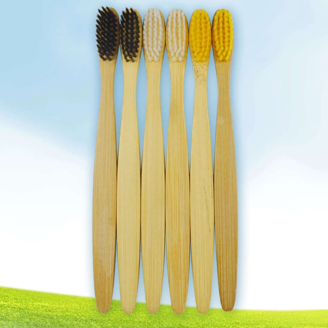 Good Sale Eco friendly Natural Bamboo Toothbrush Soft Fibre Low Carbon