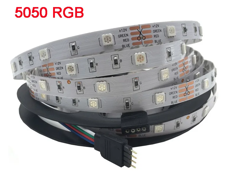 LED Strip Light RGB 5050 SMD 2835 Flexible Ribbon fita led light strip RGB 5M 10M 15M Tape Diode DC12V 60LEDs 1M+Control+Adapter
