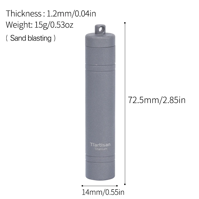 

Tiartisan Mini Titanium Storage Box Case For Pill Keychain Eco-Friendly Ultralight Portable Titanium Medical