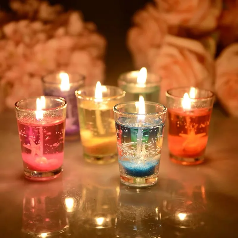

Hot Sale Aromatherapy Smokeless Candles Ocean Shells Romantic valentine's day Candles Scented Jelly Candle