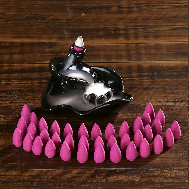

10Pc Incense Cones + Burner Creative Backflow Incense Burner Home Decor The Little Censer Incense Burner Use In Home Ofice