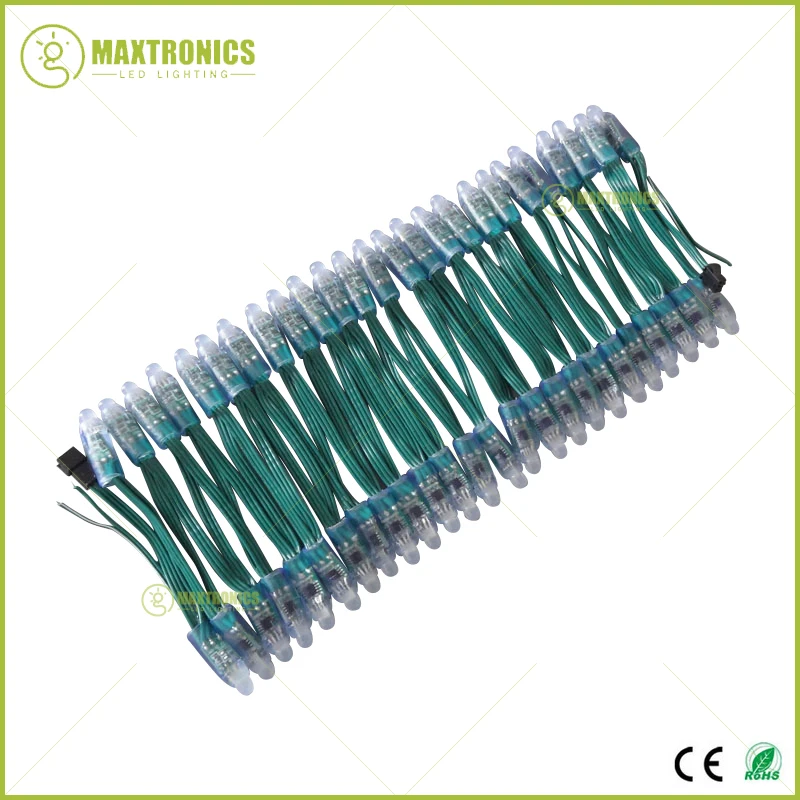 500 шт. нитей 12 мм WS2811 2811 IC светодиодный Пиксели модульная гирлянда светильник зеленый провод кабель IP68 5V Праздники/рождественскую тематику, раздел-/фестиваль