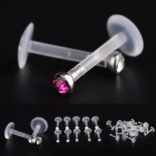 Imixlot 5 шт. Мода Круглый Циркон CZ 316l сталь и PTFE Labret губы бар кольцо пирсинг для хрящевой части уха Tragus сексуальная девушка ювелирные изделия 16 г